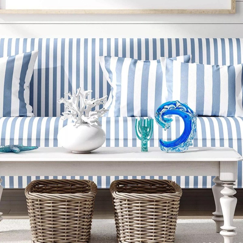 Beachcombers Cristal Soplado Escultura Arte Decorativo Centro Mesa Ola