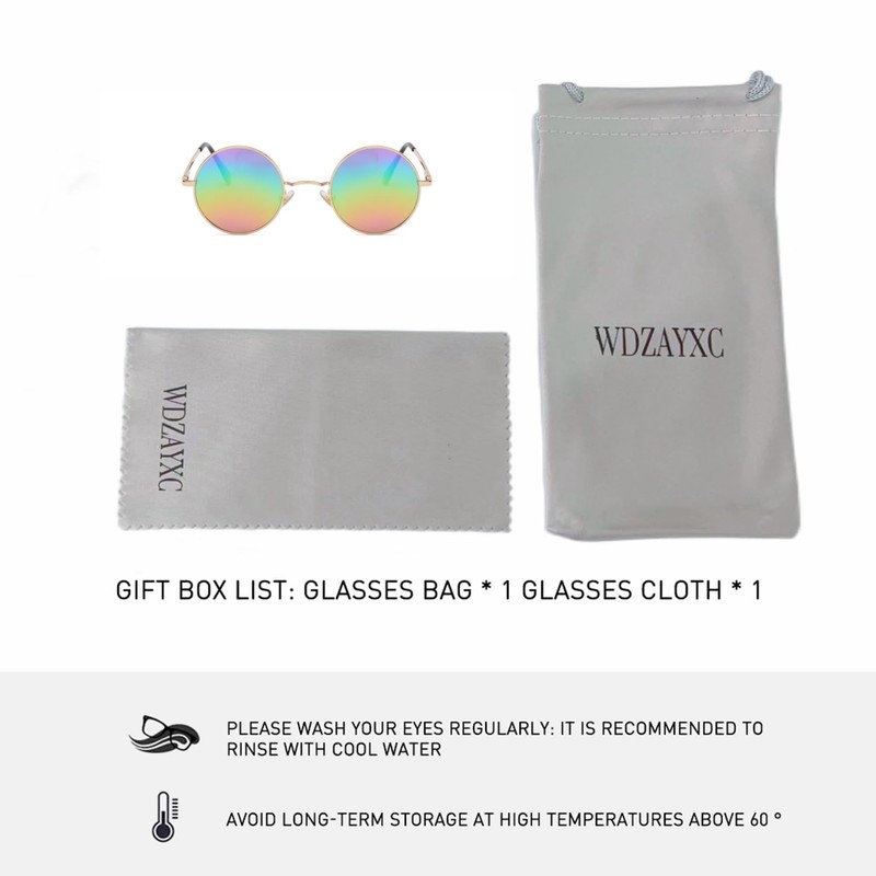 WDZAYXC Retro Classic Round Polarized Sunglasses with Metal Frame for