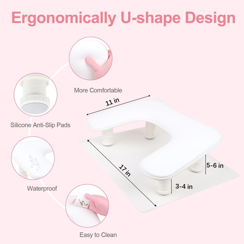 Arm Rest for Nails Tech with Nail Table Mat,Adjustable Base