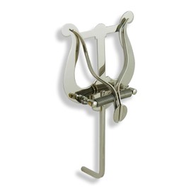 Marching fork for trumpet/cornet tuner L shape (attachment to 3rd valve train, silver Faber Lyra Lyre music holder, nickel-plated)