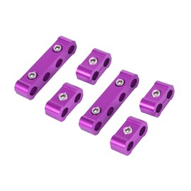 A ABSOPRO 2 Set 8mm Car Engine Spark Plug Wire Separator Looms Divider Organizer Clamp Aluminum Alloy Purple Item Replacement
