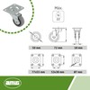 Amig - 4er-Pack Möbelrollen Modell 2502, mit Platte und Kugellagern,