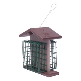 Amish-Made Double Suet Bird Feeder, Eco-Friendly Poly-Wood (Milwaukee Brown/Weathered Wood)