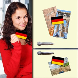 TRIOSK Kühlschrankmagnet stark Flagge Deutschland Magnet BRD Länder Flaggen Geschenk Souvenir für Reiselustige Frauen Männer Weltenbummler