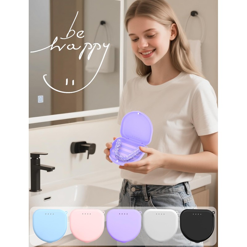 HEMILAB Retainer Case, Compatible with Invisalign, Vivera, Slim Aligner Case