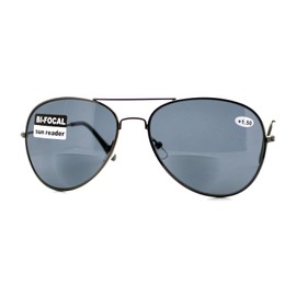 Bifocal Magnification Lens Sunglasses Unisex Classic Aviator Reader Gunmetal