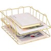 LELYFIT 2 Tier A4 Metal in Trays, Stackable Office Desk