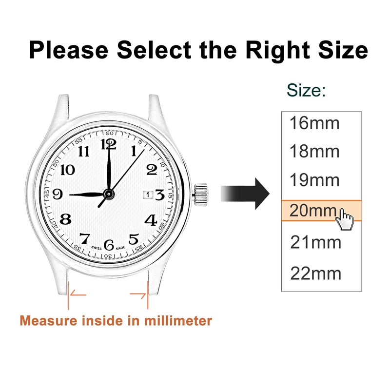 WOCCI Watch Band, 0.6 inches (16 mm), 0.7 inches (18
