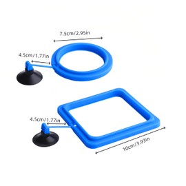 4 Pieces Square Fish Tank Fish Tank Swimming Ring Suction Cup Feeder Fish Tank Accessories Suitable for Red Fish and Other Smaller Fish