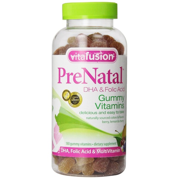 Vitafusion Prenatal DHA and Folic Acid Gummy Vitamins, 180 Count