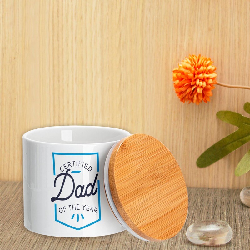 Ceramic Jar with Lid Bamboo - Certified Father of the