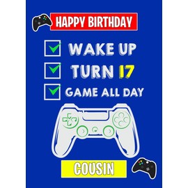 17th Level Gamer Birthday Card for Cousin