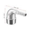 sourcing map 304 Stainless Steel Hose Barb Fitting Elbow, 8mm