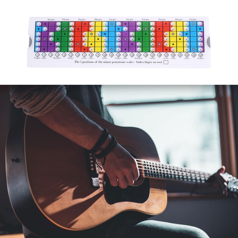 TISHITA Pentatonic Slide Ruler Acoustic Guitar Scale Table, Practice Training,