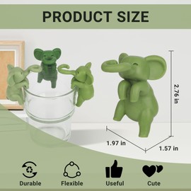 Aokelily Plant Propagation Buddy, 3PCS Elephant Leaf Friends Plant Support for Sprouts, Stems, Shoots and Cuttings, Cute Plant Supports for a Plant Propagation Station (3 Green Elephant)