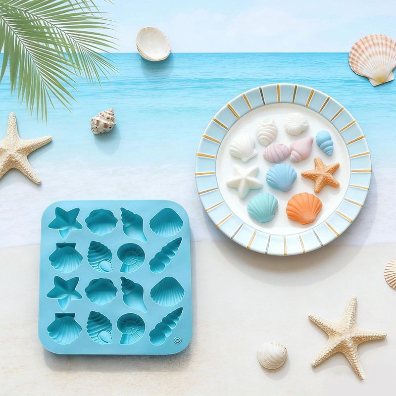 3Pcs Seashell Silicone Molds, Ocean-Themed Baking Molds for Making Chocolates,