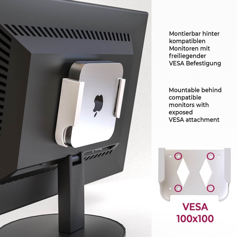 Mac Mini Under-Sink Bracket Shelf Holder Wall Mount White