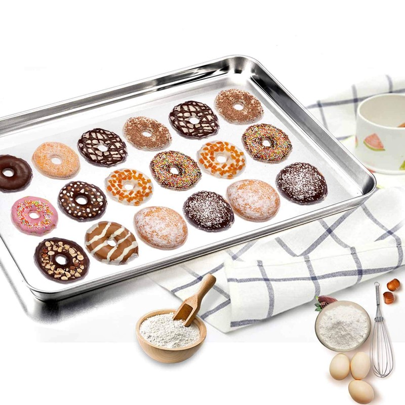 TeamFar Baking Sheet Set of 4, Stainless Steel Baking Pan