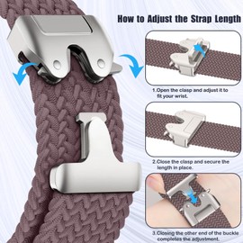 KeHowy 20 mm Nylon Strap for Garmin Vivoactive 5/6/Forerunner 165/165 Music/245/245 Music/645/645 Music/570 42 mm, Braided Replacement Strap for Garmin Venu Sq 2/Venu 2 Plus/Approach S50/S44 - Purple