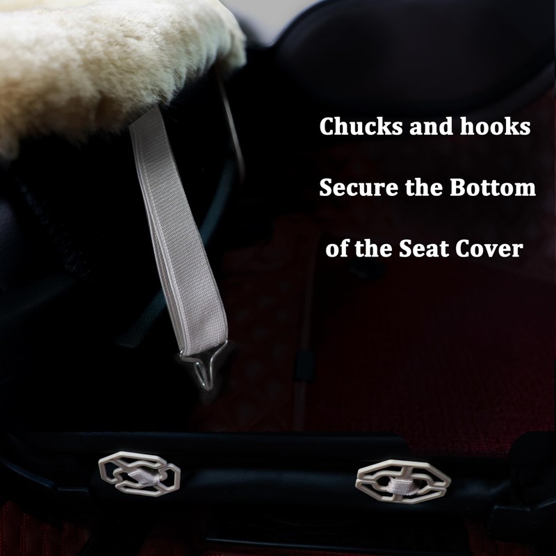 OGLAND Fluffy Genuine Sheepskin Car Seat Cover for Auto Fuzzy