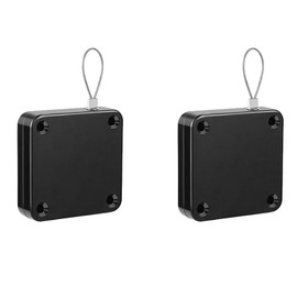 Upgraded Punch-Free 1000g Automatic Screen Door Closer, Storm Door Closer, Sliding Screen Door Automatic Closer with Steel Pull Cord for Bathroom, Bedroom, Kitchen (2 Pack) (2-Pack Black)