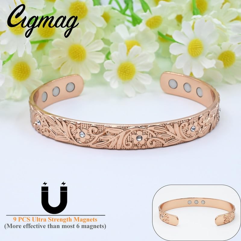 Cigmag 9X Lymphatic Drainage Copper Magnetic Bracelet for Women 99%