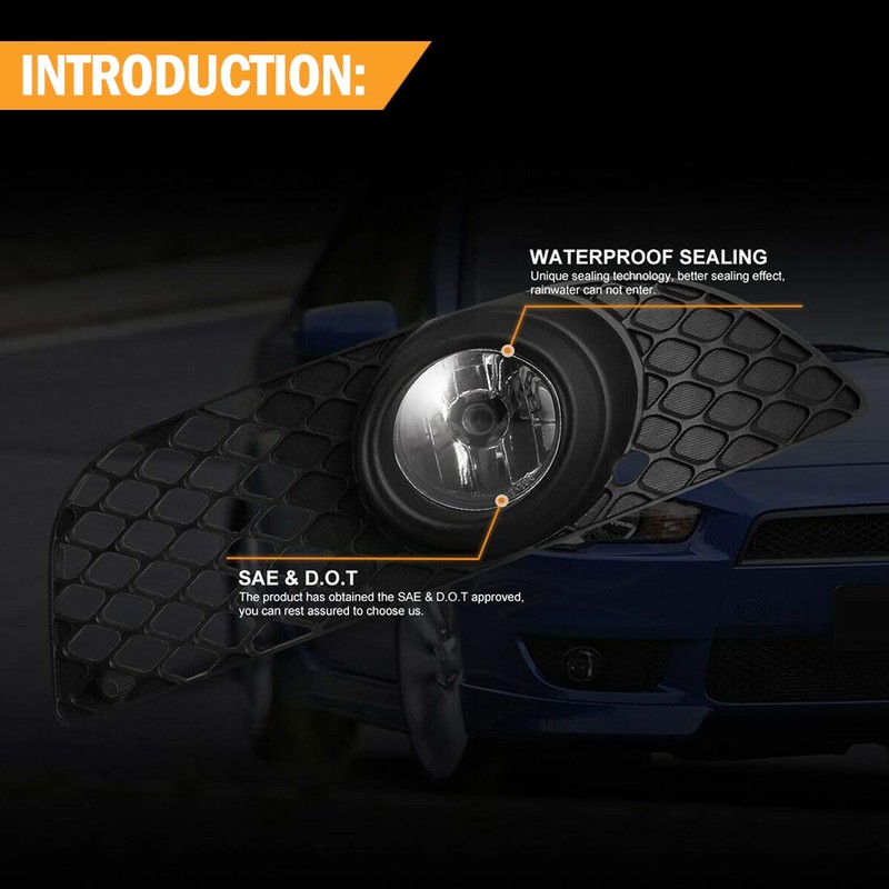 VGETTING Fog Light For Mitsubishi Lancer 2008-2014 Front Bumper Driving
