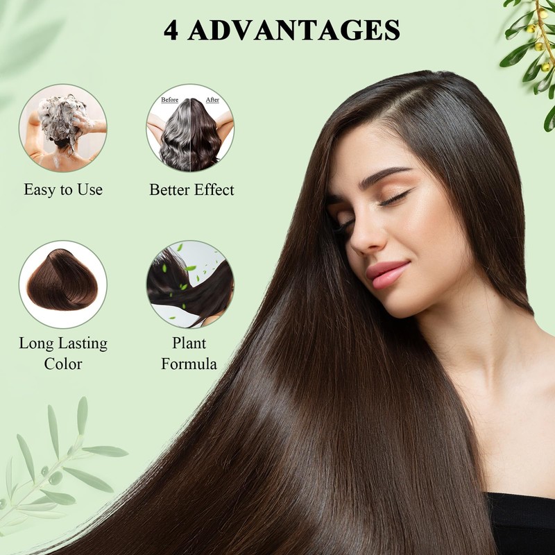 Hair Dye Hair Dye Shampoo for Men and Women Dark