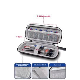 Safety Razor Cover Travel Razor Case, Compatible with Gillette & Harrys, Billie, Safety Razor Travel Case Razor Holder For Men Cord Travel Organizer, Safety Razor Case Travel Case, Zipper Carrying Bag