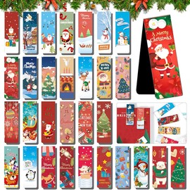 Christmas Magnetic Bookmarks, Pack of 30 Magnetic Bookmarks, Magnetic Bookmarks, Colourful Bookmarks, Children's Party Bags, Magnetic Bookmark for Christmas, Party Gifts