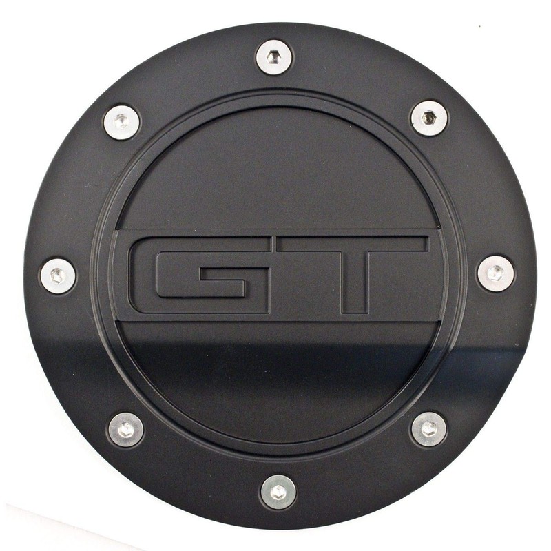 2015-2020 Mustang Black Fuel Door with GT Logo