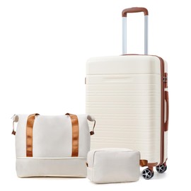 3 Piece Luggage Set with Carry On Bag, Women Suitcase Set with Duffel Bag Spinner Wheels, Hardside Carry On Suitcase Sets Airline Approved with Tsa Lock(20in)