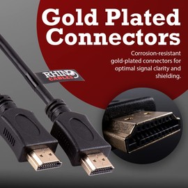 rhinocables - HDMI Cable | 4K UHD & 3D Support | ARC & Ethernet Compatible | For TVs, Gaming Consoles & More | Ultra High Speed Certified | White, 1.5m