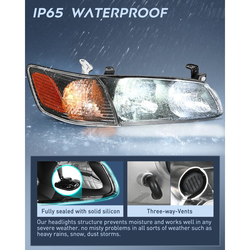 Nilight Headlight Assembly Compatible with 2000 2001 Toyota Camry Replacement