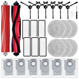 Replacement Parts Compatible with Roborock Qrevo Maxv/Qrevo S/Qrevo Pro Vacuum Cleaner Robot Main brush,HEPA Filter, Mop, Side brush, Dust bag Accessories (28 Kit)