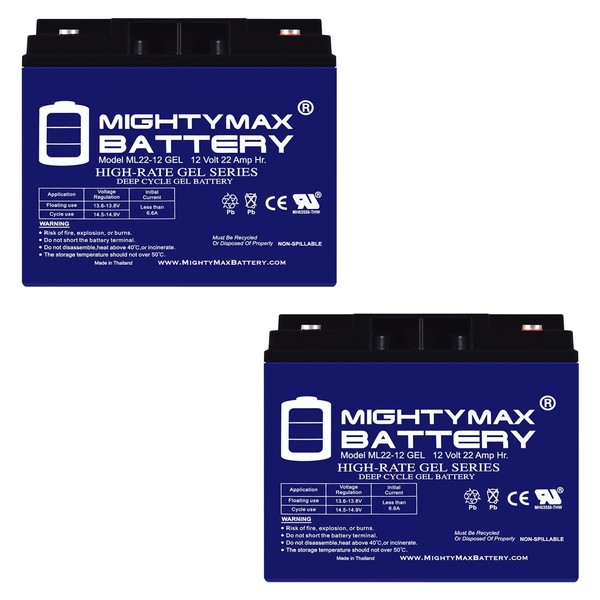 Mighty Max Battery 12V 22AH Gel Replaces Briggs Stratton Generator