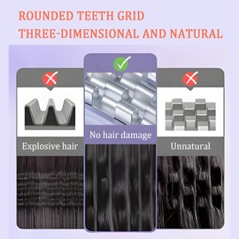 Kreppeisen für die Haare Mit 30 Sekunden PTC-Heizung, 6,7 mm Doppelzähne für 3D-Sensorik, 3 Temperaturmodi (160-200°C) + Negative Ionen, 60 Min Abschaltautomatik, Flauschige Cornrows bei Frauen