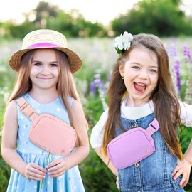 Sienien Belt Bag for Women Girls Kids Fanny Pack Crossbody Bag Fashionable Waist Packs with Adjustable Strap Waterproof for Travel Walking Running Hiking Light Pink