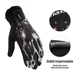 Guantes para Frio, EASYTAO Guantes Nieve Impermeables a Prueba de Viento, Guantes de Pantalla Tactil de Invierno para Celular, Guantes Gym para Ciclismo Correr Esquí Senderismo Escalada Hombres y Mujeres