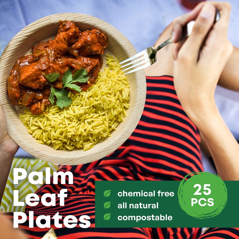 DISPOSABLE GREEN – Round Disposable Plates, Areca Leaf Serving Plates,