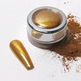 Chrome Nail Powder - Metallic Gold Mirror Effect Powder Pigments for Nails Decoration - DIY