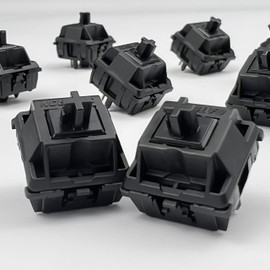 GATERON Oil King V2 Pre-lubed Keyboard Switches, 5-Pin 55gf Black Linear Switches Compatible for MX Mechanical Keyboard DIY(90PCS,Black)