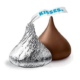 HersheyKisses Milk Chocolate Candy, 3.5 lbs Approx 330 Pieces Solid Milk Chocolate Kisses in Silver Foil Wrap, Bulk Bag