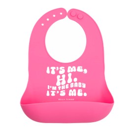 Bella Tunno Wonder Bib – Waterproof Silicone Bibs for Boys & Girls, Non-toxic & BPA Free Silicone Baby Bibs & Toddler Bibs with Adjustable Neck, Easy to Clean (It's Me Hi)
