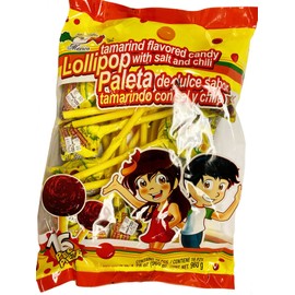 MDM TAMARINDO FLAVORED LOLLIPOPS w SALT/CHILI 2LB 1.78OZ BAG
