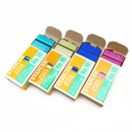 4000 mini grapas de color metálico No.10 diseñadas para grapadoras #10, (corona de 11/32 pulgadas x pata de 3/16 pulgadas), no para grapadoras con grapas estándar de oficina de 1/4 pulgadas (Surtido -