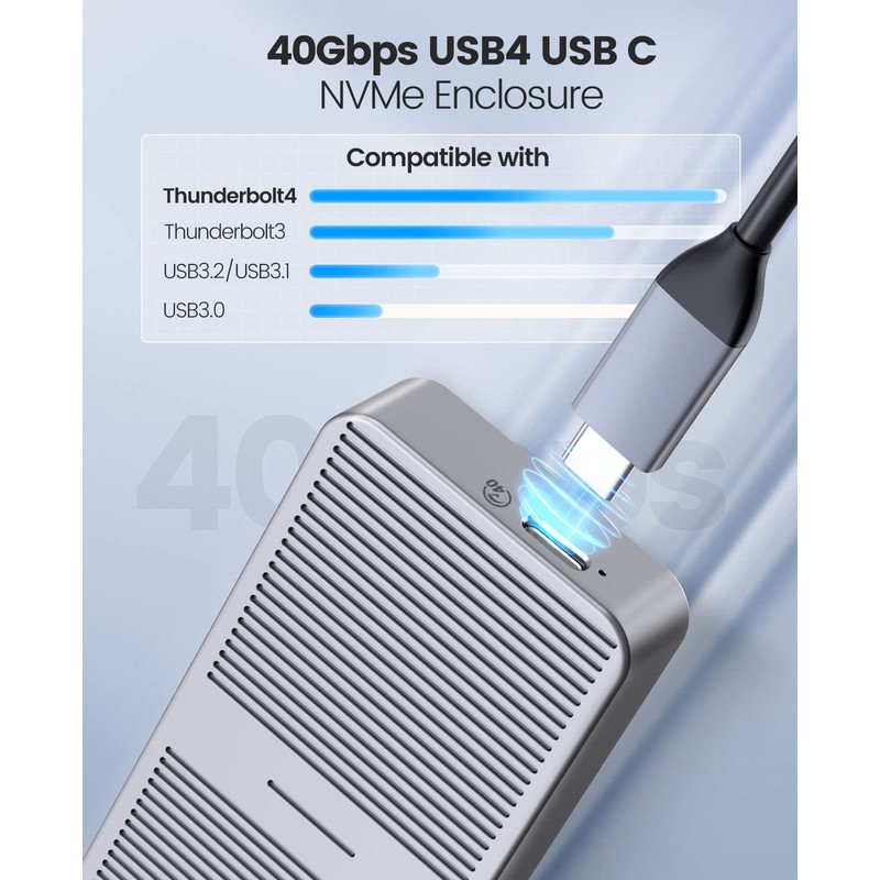 ORICO - Carcasa SSD NVMe de 40 Gbps, adaptador M.2