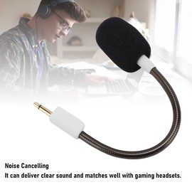 Zopsc 3.5mm Detachable Game Microphone Boom for BlackShark V2, Noise Cancelling Microphone Replacement (White)