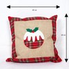 SHATCHI Pillow Case Christmas Pudding Printed Pattern Cushion Covers Burlap