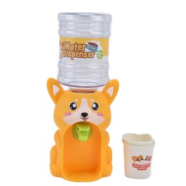 Mini dispensador de agua para niños, enfriadores de agua de plástico, mini dispensador de agua, juguete de simulación en forma de animal, fuente de beber regalo para niños pequeños (cachorro grande y bonito)